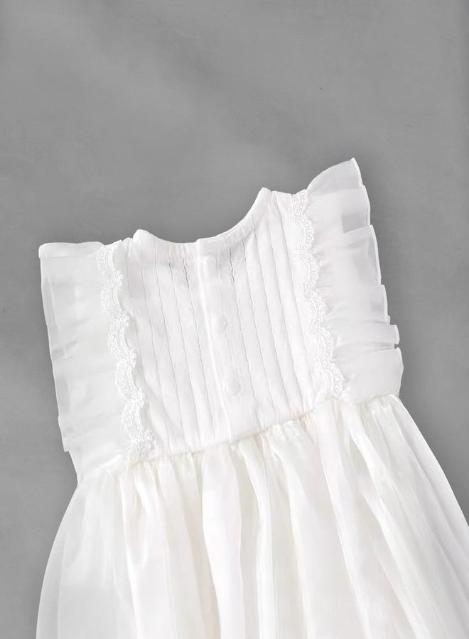 oweve Baby Girl Summer Clothes Infant Tulle Romper Skirt Sleeveless Bodysuit One Piece Romper + Headband 2pcs set 0-12M - Image 2