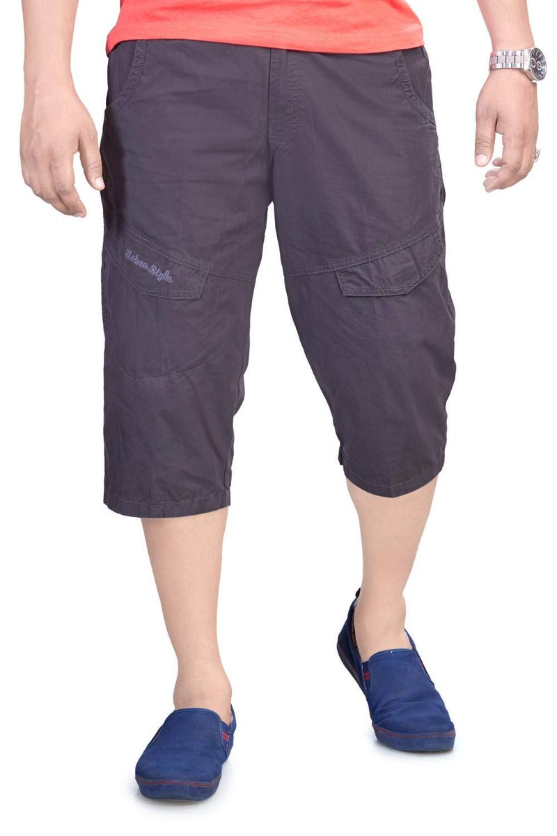 0-DEGREE Men's Regular Fit Three Quarter Shorts Dark Grey 34 Inch Waist - Image 5