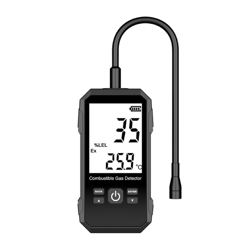 Combustible Gases Leak Detector: Compact Fallproof ABS Body - High Precise Fast Response Sensors - Extended 260mm Flexible Probe for Combustible Gas Leak Detection with Backlit LCD Display - Image 1