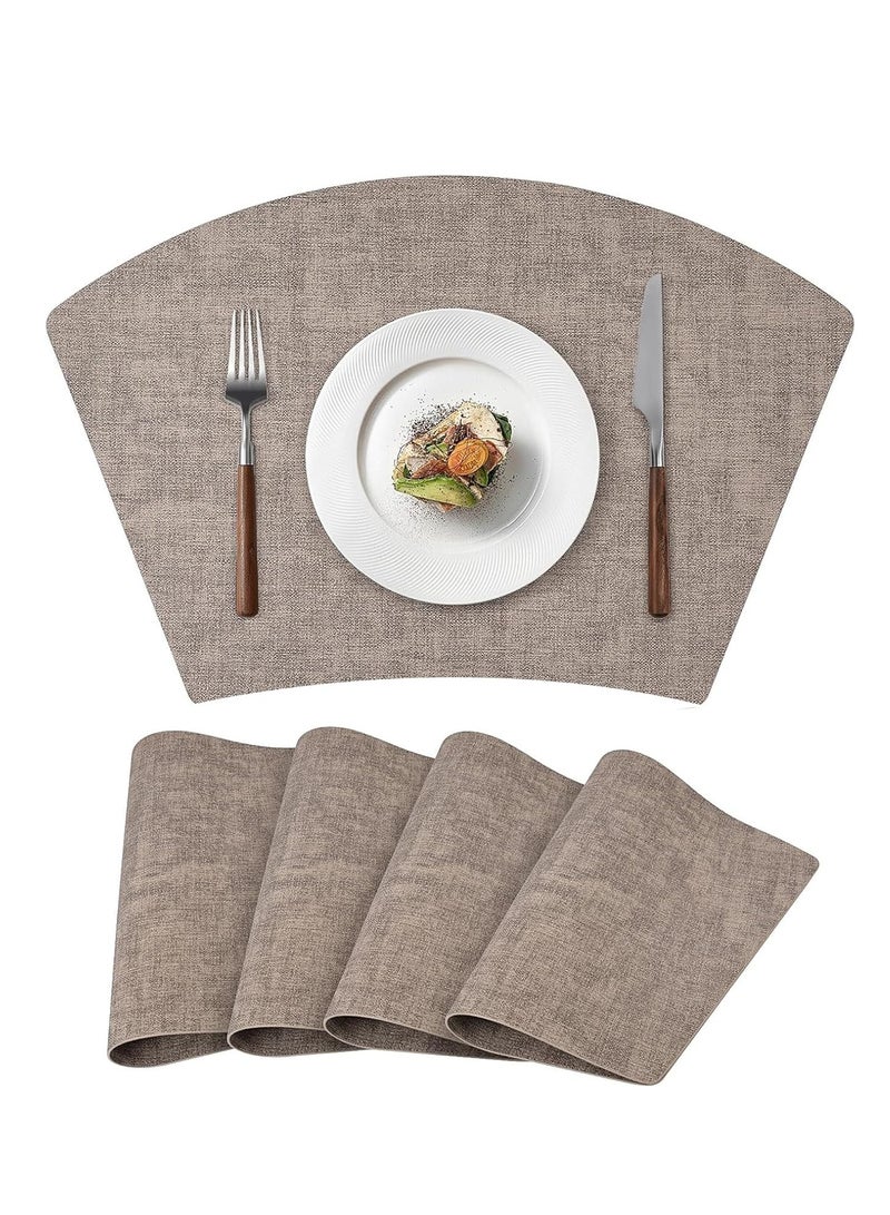 Vparty Vinyl Placemats Set of 4, Heat Resistant Waterproof Oilproof, Wipeable Anti-Slip Faux Leather Table Mats, Durable Dining Placemats for Kitchen, Dining Room, Party, Outdoor Use, Easy-Clean Vinyl Table Mats for Home Decor.  - Image 1