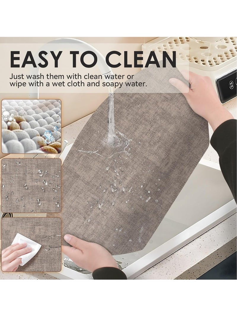 Vparty Vinyl Placemats Set of 4, Heat Resistant Waterproof Oilproof, Wipeable Anti-Slip Faux Leather Table Mats, Durable Dining Placemats for Kitchen, Dining Room, Party, Outdoor Use, Easy-Clean Vinyl Table Mats for Home Decor.  - Image 5