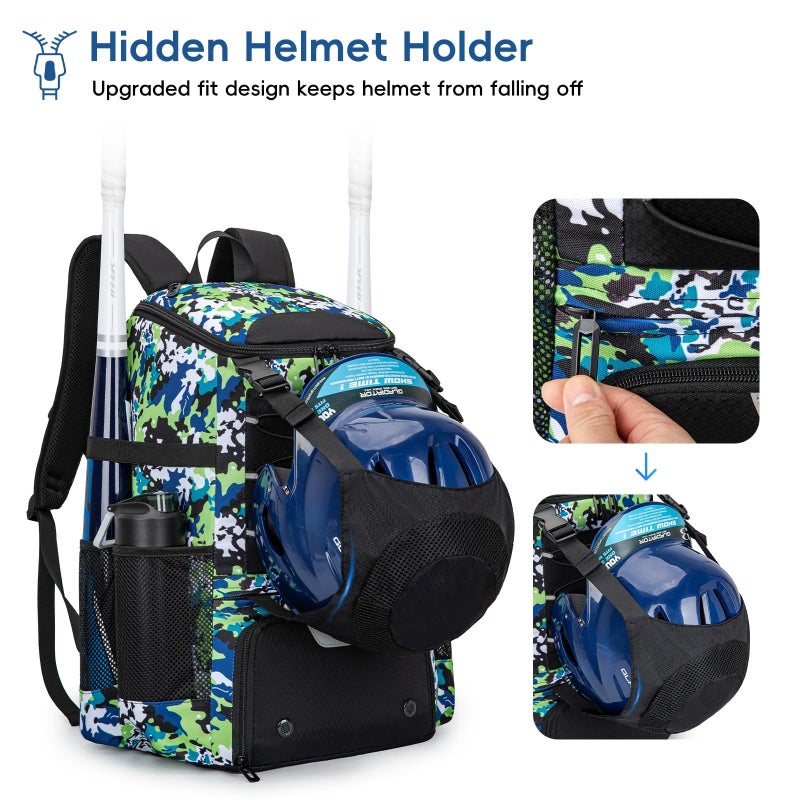 KAVIGOR Baseball Bag for Youth and Adult, Softball Backpack 40L Large Capacity, Bat Backpack with Shoes Compartment and Hidden Helmet Holder - Image 2