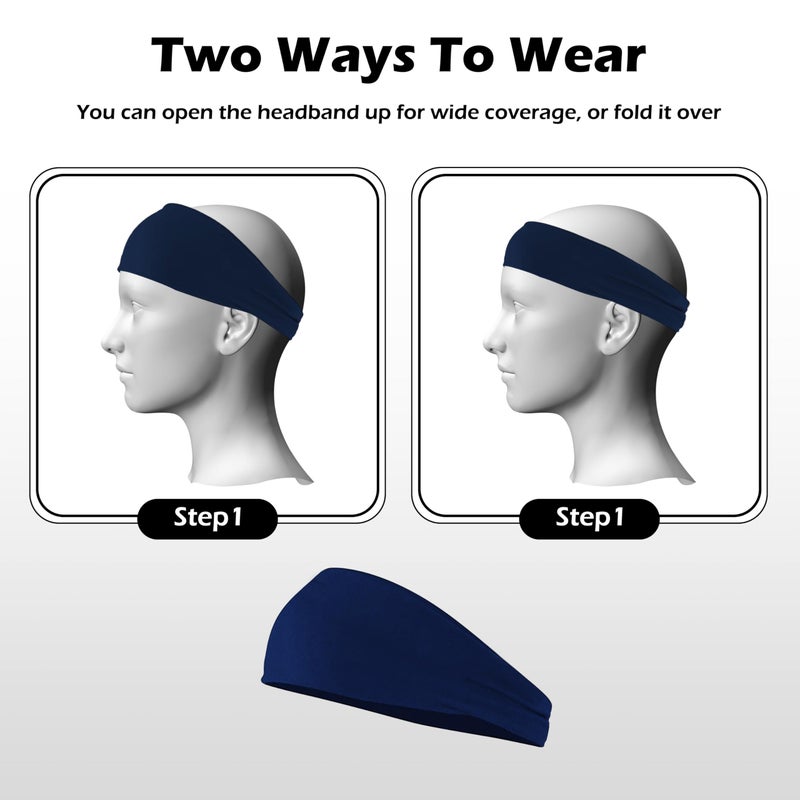VANRUID Headbands for Women, 12PCS Wide Stretchy Sports Hair Bands, Elastic Soft Fashion Head Bands, Non-Slip Running Sweatbands for Fashion, Washing Face, Workouts, Yoga, Daily Use - Image 5