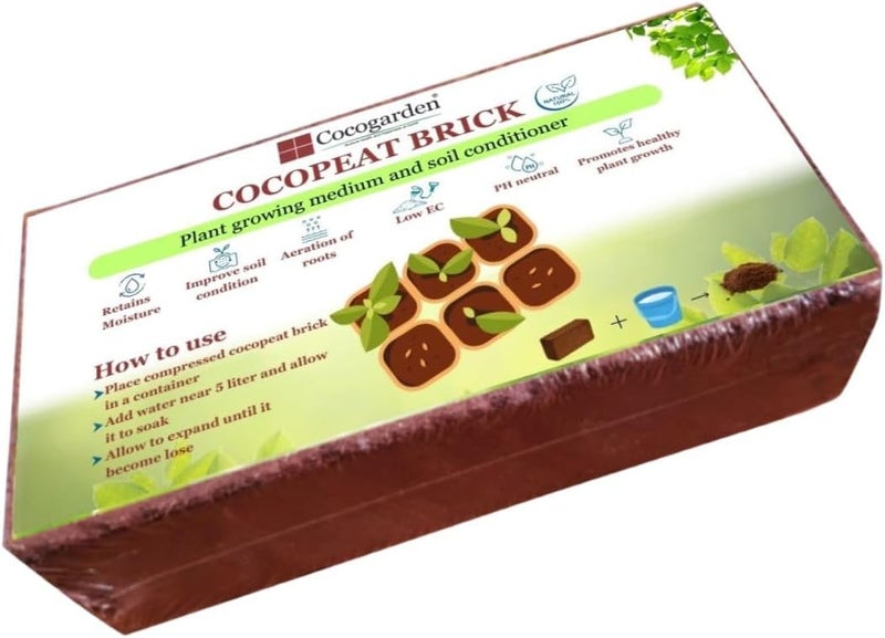 كتلة الكوكوبيت من Cocogarden للنباتات (600-650 جرام) - عبارة عن كتلة عضوية مصنوعة من تربة الكوكوبيت، تتمدد لتصل إلى حجم 10 لترات، وهي تربة طبيعية مناسبة للزراعة على التراسات، والزراعة الهيدروبونية، والنباتات الداخلية والخارجية. - Image 1