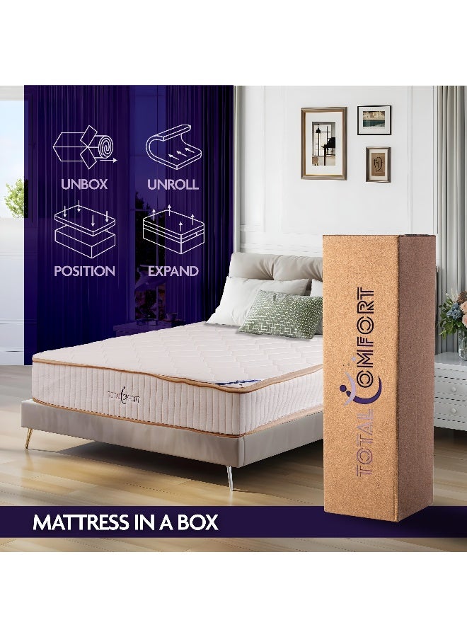 TOTAL COMFORT Barcelona Mattress | 22cm Thickness | Bonnell Spring System | Breathable Soft Knit Fabric | No Turn Design (King 180x200x22 cm) - Image 4