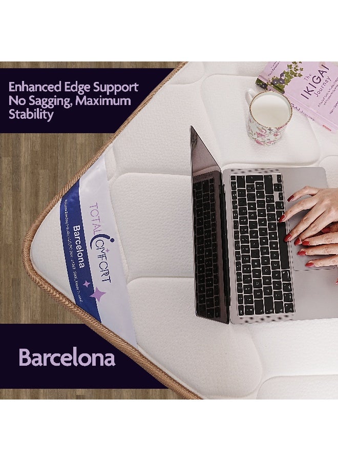 TOTAL COMFORT Barcelona Mattress | 22cm Thickness | Bonnell Spring System | Breathable Soft Knit Fabric | No Turn Design (King 180x200x22 cm) - Image 3