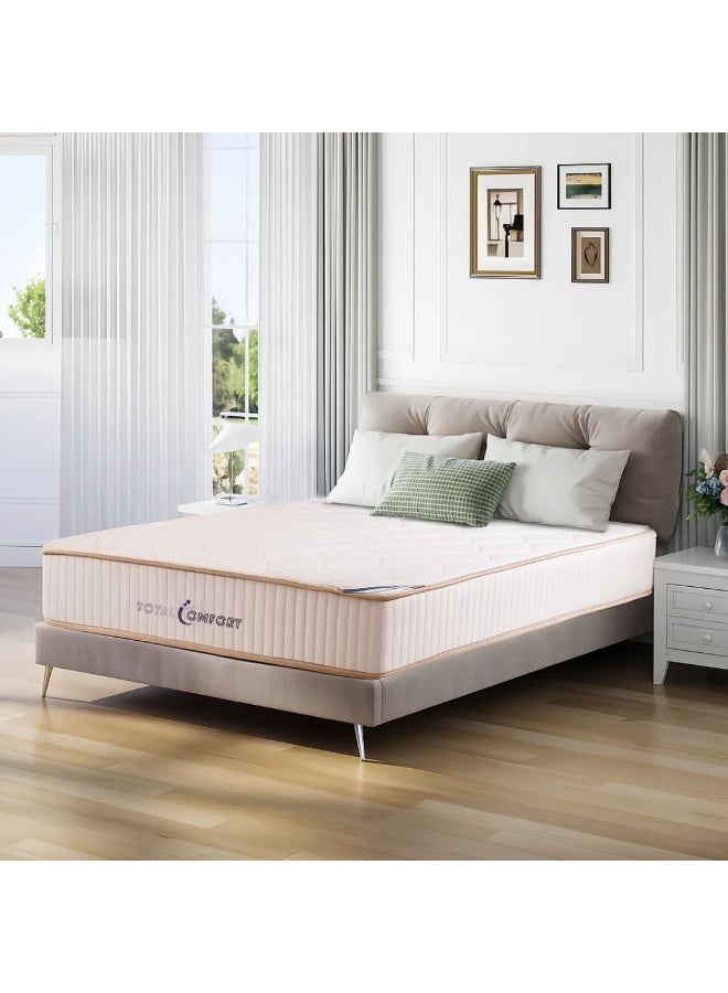 Total Comfort Barcelona Mattress - 22 cm Medium Firm Mattress with Breathable Fabric | Premium Bonnell Spring Mattress with Pressure Relief for All Sleepers | King Size (180 x 200 cm) - Image 1