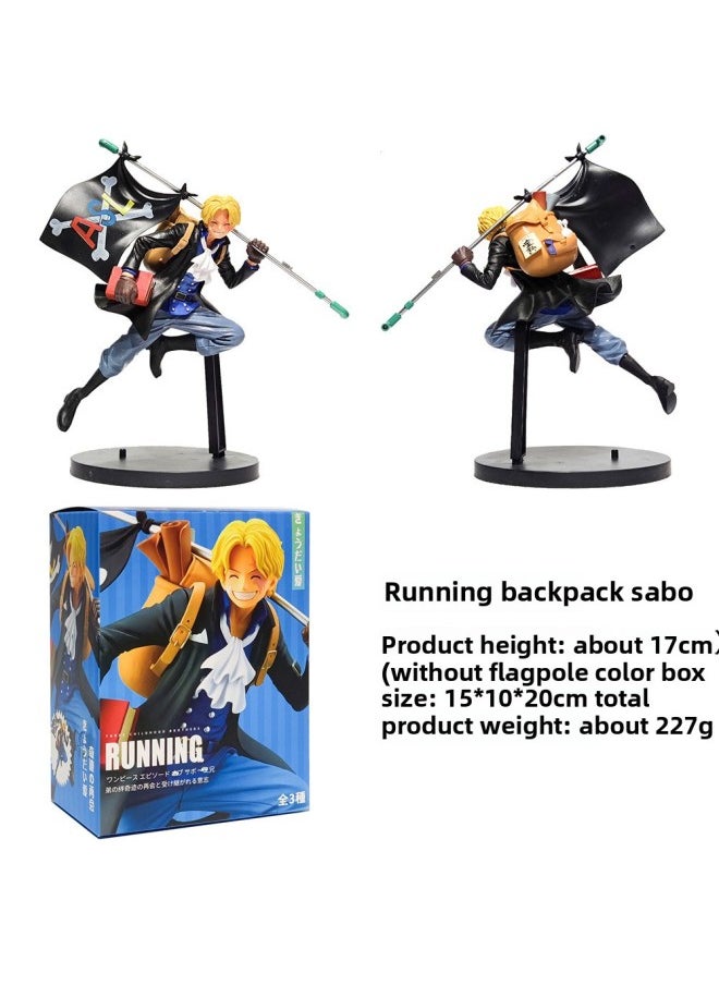 One Piece Running Three Brothers Backpack Sabo AISI Luffy Style Hand-made Decoration Boxed-Color:Running Ace