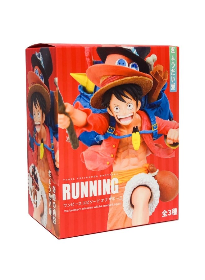 One Piece Running Three Brothers Backpack Sabo AISI Luffy Style Hand-made Decoration Boxed-Color:Running Ace