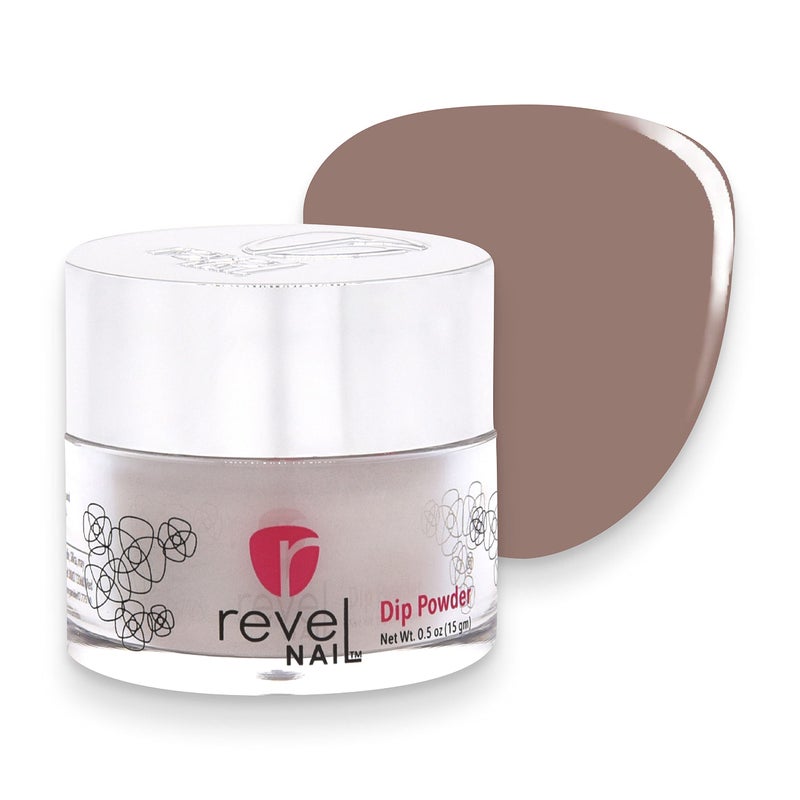 Revel Nail Dip Powder  Brown Nude Powder Dip Nail Polish Chip Resistant Dip Nail Powder with Vitamin E and Calcium DIY Manicure Shady Shade