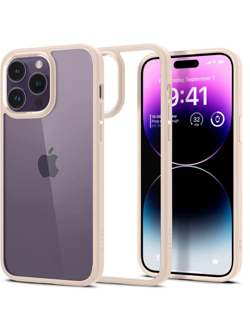 Spigen Ultra Hybrid iPhone 14 Pro Case Cover - Sand Beige - Image 1