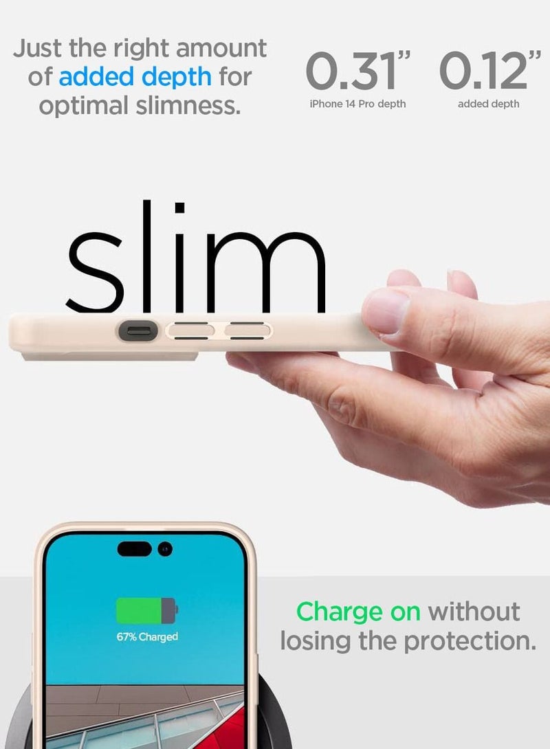 Spigen Ultra Hybrid iPhone 14 Pro Case Cover - Sand Beige - Image 3