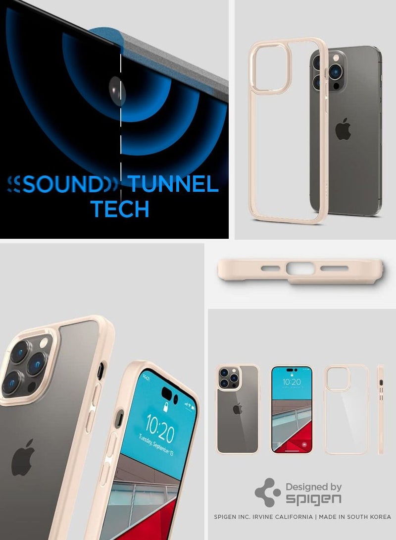 Spigen Ultra Hybrid iPhone 14 Pro Case Cover - Sand Beige - Image 5