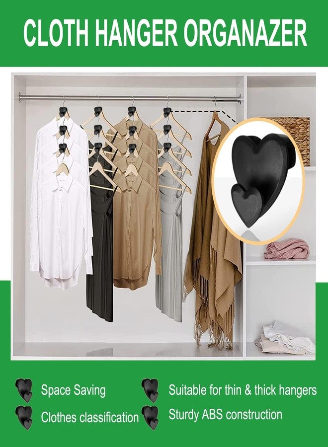 MEZON Plastic Clothes Hanger for Closet Organizer and Storage Cascading Black Triple Your Space Hanger Hooks Hooks for Hangers (Set of 12 PCs) - Image 3