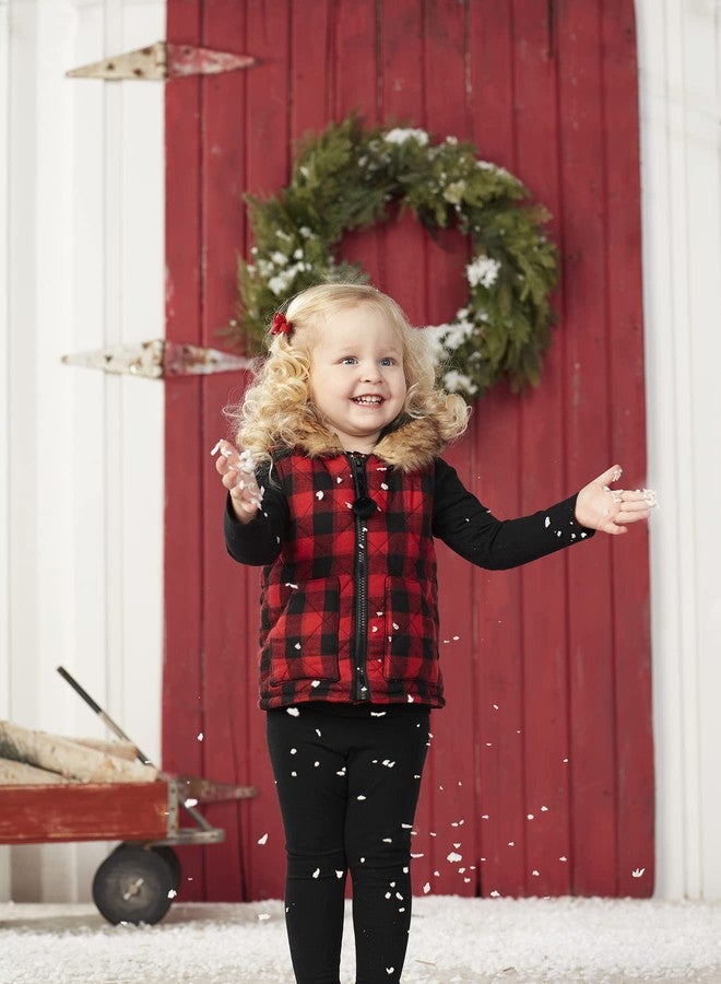 Mud Pie Baby Girls Hooded Vest, Buffalo Check Red, 12-18 Months - Image 4
