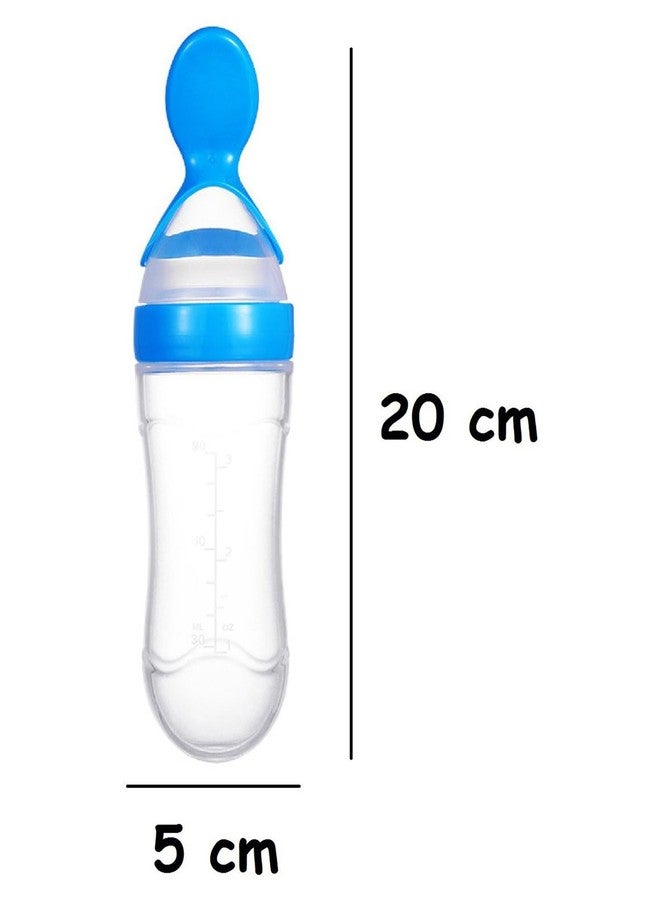 Joy Buzz Baby Feeding Product | Fruit Feeder Teether (1 Pcs) with 1 PCS Silicone Baby Food Dispensing Spoon 90ML and 3 Pcs Bib Set Combo Pack (Set of 5 Blue) - Image 2