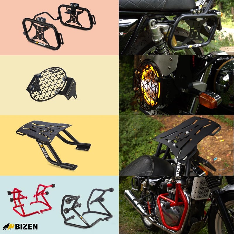 Bizen RE Interceptor 650 Rear Brake Master Cylinder Guard - Red - Image 4