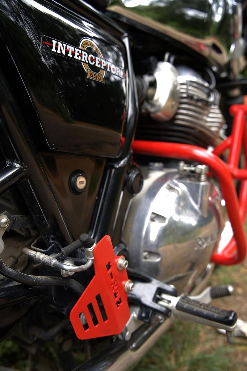 Bizen RE Interceptor 650 Rear Brake Master Cylinder Guard - Red - Image 3