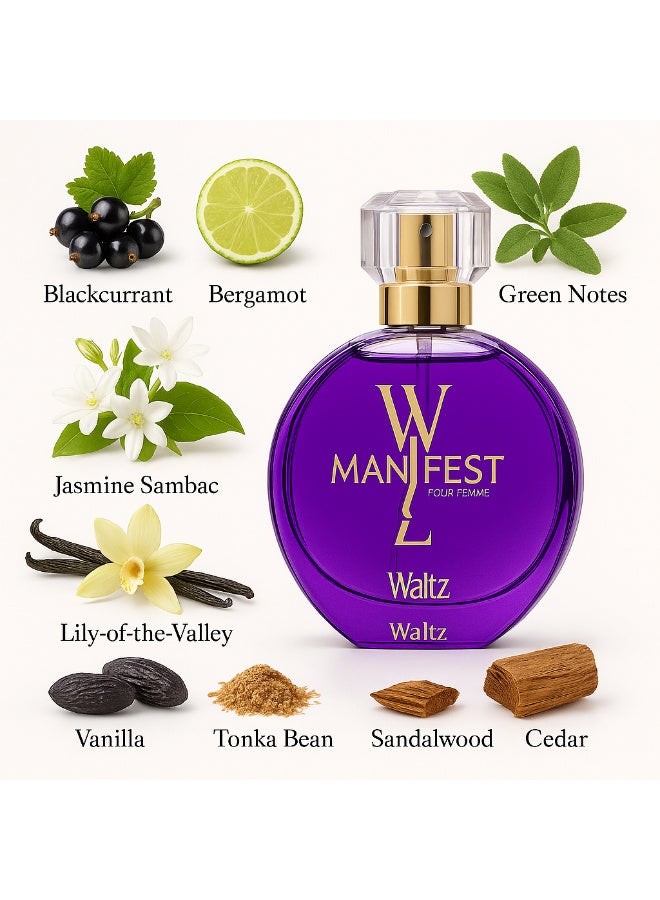 Waltz عطر والتز مانيفست بور فام للنساء – أو دو برفيوم 100 مل - Image 2