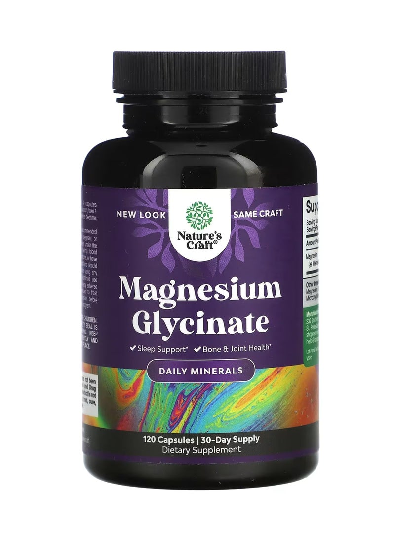 Nature's Craft Magnesium Glycinate, 120 Capsules (100 mg per Capsule)