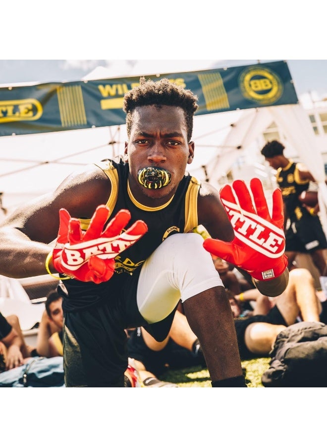 Battle Sports Double Threat Wide Receiver Football Gloves - Adult and Youth Football Gloves - Ultra Stick Gloves - Image 3