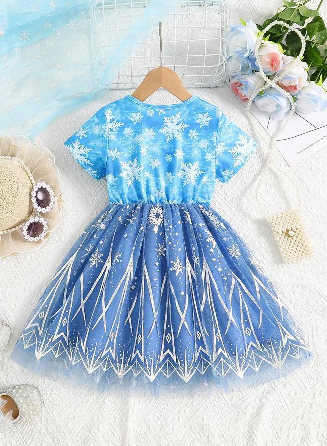 Take Two  Girls Mesh Tulle Snowflake Print Dress for Women | Best Price UAE