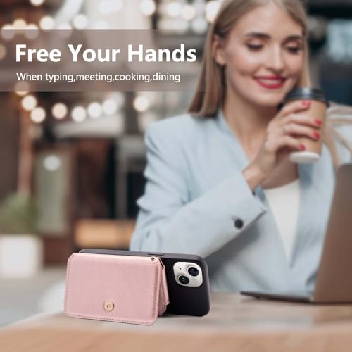M-Plateau Foldable Phone Wallet，iPhone Card Holder Stick On with Flexible Zipper Coin Purse Multifunctional Kickstand Design, Fits 6.1 and Above Leather or Smooth Surface Phone case - Image 5