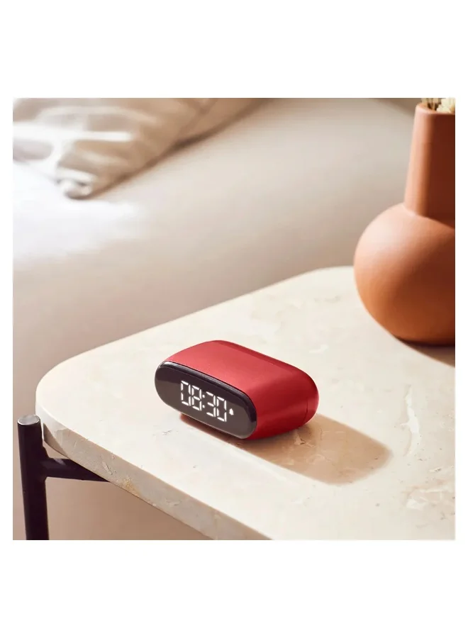 LEXON DARK RED Minut Compact Alarm Clock With LCD Screen  | Best Price UAE