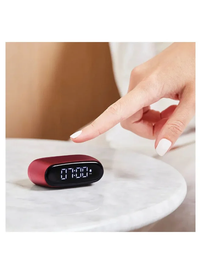 LEXON DARK RED Minut Compact Alarm Clock With LCD Screen  | Best Price UAE