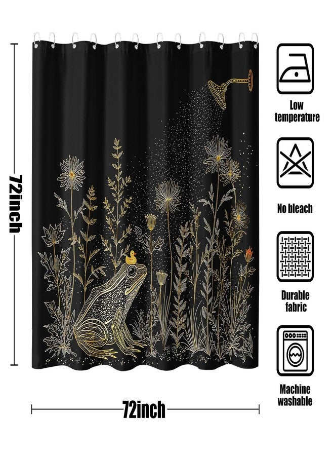 Kanuyee Frog with Duck Shower Curtain Set, Water-Repellent Bathroom Decor with Plastic Hooks, Whimsical Golden Tale Home Decor 72x72 Inch. - Image 5