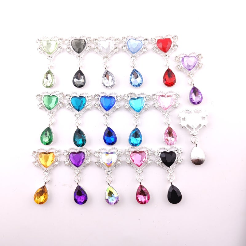 Heart Hollow Rhinestone Pendant DIY for Shoes, Clothing, Headwear, Bags, Hair Accessories Wholesale - Image 1