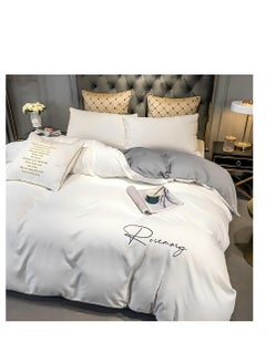 Beautiful Simple Style Four-Piece Aloe Vera Cotton Quilt Cover Bed Sheet Three-Piece Student Dormitory Gift Spot 