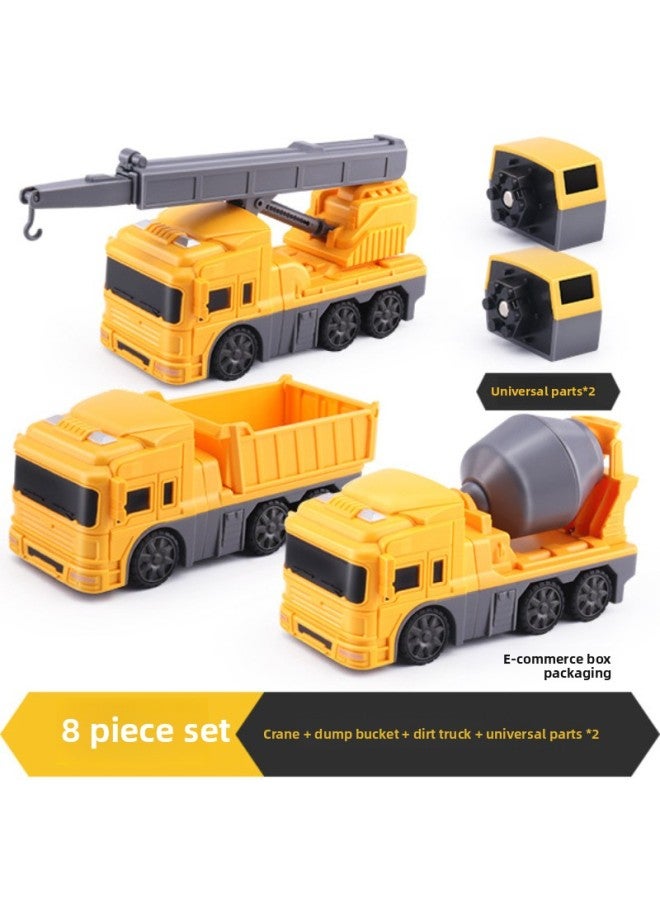 Deformable Magnet Engineering Car Fit Children's Magnetic Building Blocks Assembled Educational Brain-moving Parent-child Toy Boy Gift-Color:Engineering Series [8-piece Set]-Specifications:Box  - Image 1