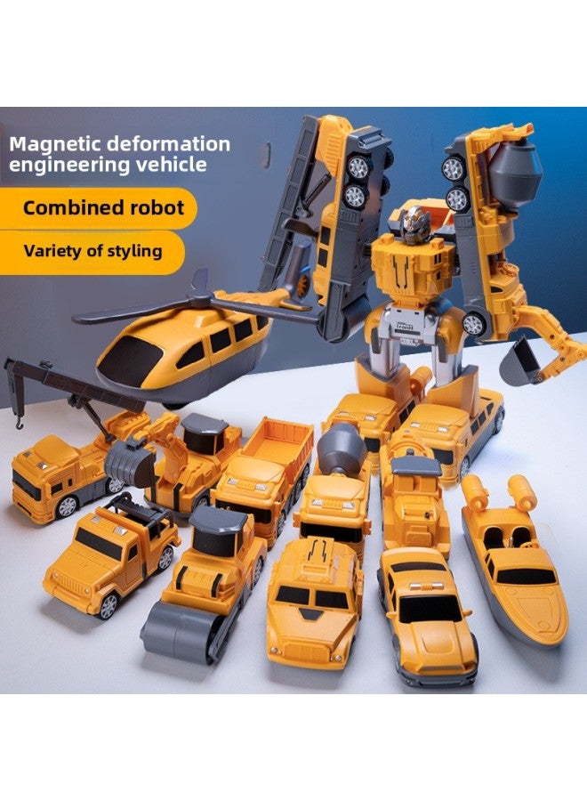 Deformable Magnet Engineering Car Fit Children's Magnetic Building Blocks Assembled Educational Brain-moving Parent-child Toy Boy Gift-Color:Engineering Series [8-piece Set]-Specifications:Box  - Image 5