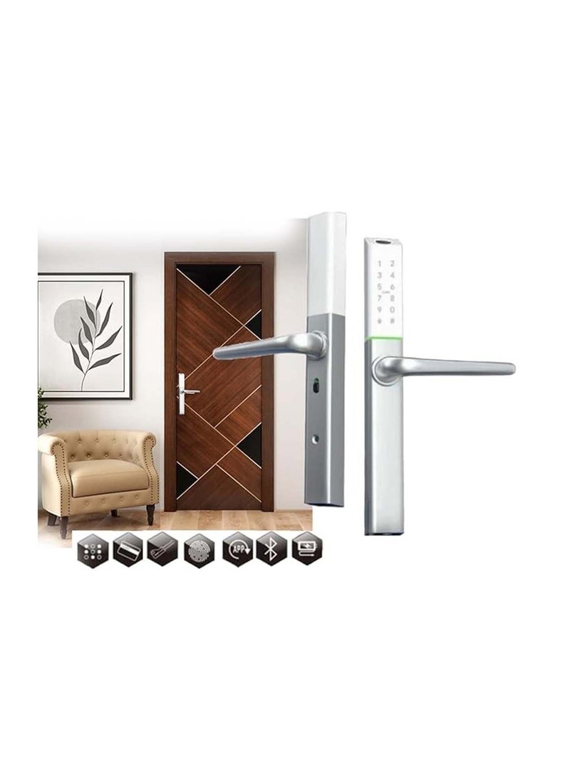 areb Arib Smart Lock with Slim Black Design 30 * 85 offers 5 unlocking methods Fingerprint PIN Code App RFID Card and Emergency Key It features automatic locking and anti theft security Suitable for home and office use  - Image 5