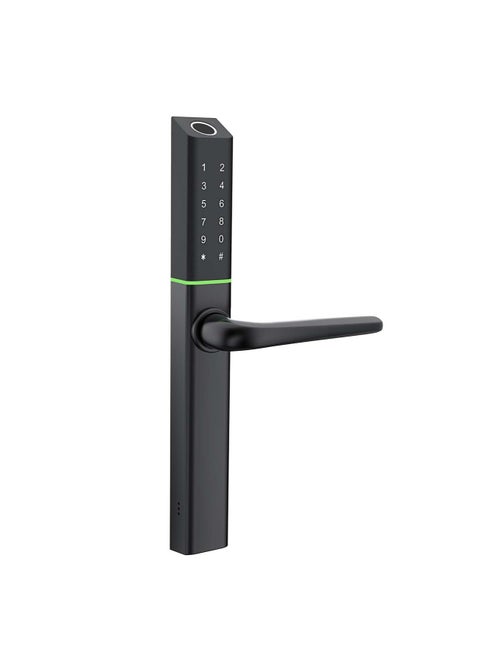 Areb SMART LOCK NARROW STYLE BLACK 30 * 85 – 5 Unlocking Methods, Fingerprint, PIN Code, App Control, RFID Card, Emergency Key, Auto-Lock, Anti-Theft Security for Home & Office