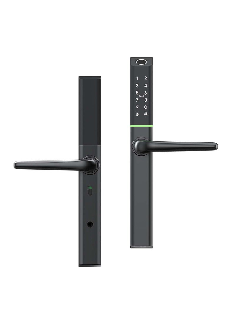Areb SMART LOCK NARROW STYLE BLACK 30 * 85 – 5 Unlocking Methods, Fingerprint, PIN Code, App Control, RFID Card, Emergency Key, Auto-Lock, Anti-Theft Security for Home & Office