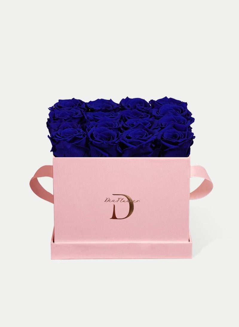 Dia FLOWER Infinity Square Box, Shades Of Blue 16 ROSES MEDIUM  - Image 2