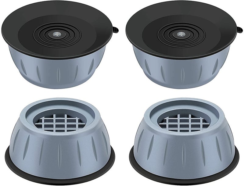 ARNI Arni Washer Dryer Anti Vibration Pads with Suction Cup Feet Fridge Washing Machine Shock Absorber Noise Cancelling Washer Support Stabilizer Support Stand for Home Bed Tables Chairs  - Image 1