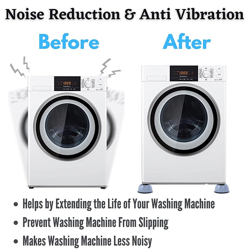 ARNI Arni Washer Dryer Anti Vibration Pads with Suction Cup Feet Fridge Washing Machine Shock Absorber Noise Cancelling Washer Support Stabilizer Support Stand for Home Bed Tables Chairs  - Image 5