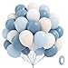 Leraqertra 60pcs Dusty Blue Balloons 12inch with Sand White Pastel Blue and White Balloons for Wedding Gender Reveal Baby Bridal Shower Birthday Party Decorations - Image 2