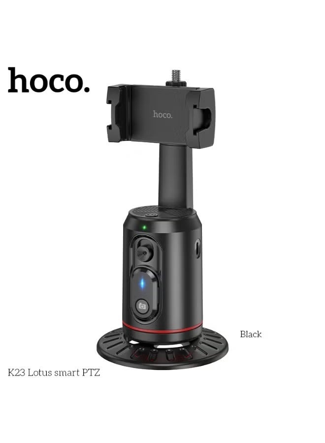 هوكو حامل التتبع الذكي Hoco K23 يدور 360 درجة - تتبع تلقائي للوجه، وكشف ذكي للحركة، والتصوير بدون استخدام اليدين، وزاوية قابلة للتعديل، مثالي للتدوين بالفيديو والبث المباشر ومكالمات الفيديو - Image 1