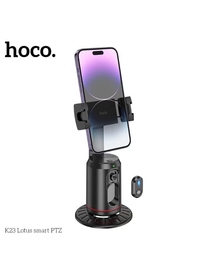 هوكو حامل التتبع الذكي Hoco K23 يدور 360 درجة - تتبع تلقائي للوجه، وكشف ذكي للحركة، والتصوير بدون استخدام اليدين، وزاوية قابلة للتعديل، مثالي للتدوين بالفيديو والبث المباشر ومكالمات الفيديو - Image 2