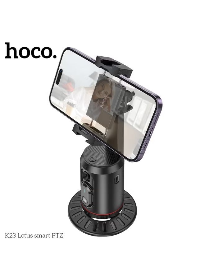 هوكو حامل التتبع الذكي Hoco K23 يدور 360 درجة - تتبع تلقائي للوجه، وكشف ذكي للحركة، والتصوير بدون استخدام اليدين، وزاوية قابلة للتعديل، مثالي للتدوين بالفيديو والبث المباشر ومكالمات الفيديو - Image 3