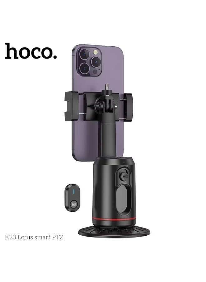 هوكو حامل التتبع الذكي Hoco K23 يدور 360 درجة - تتبع تلقائي للوجه، وكشف ذكي للحركة، والتصوير بدون استخدام اليدين، وزاوية قابلة للتعديل، مثالي للتدوين بالفيديو والبث المباشر ومكالمات الفيديو - Image 4