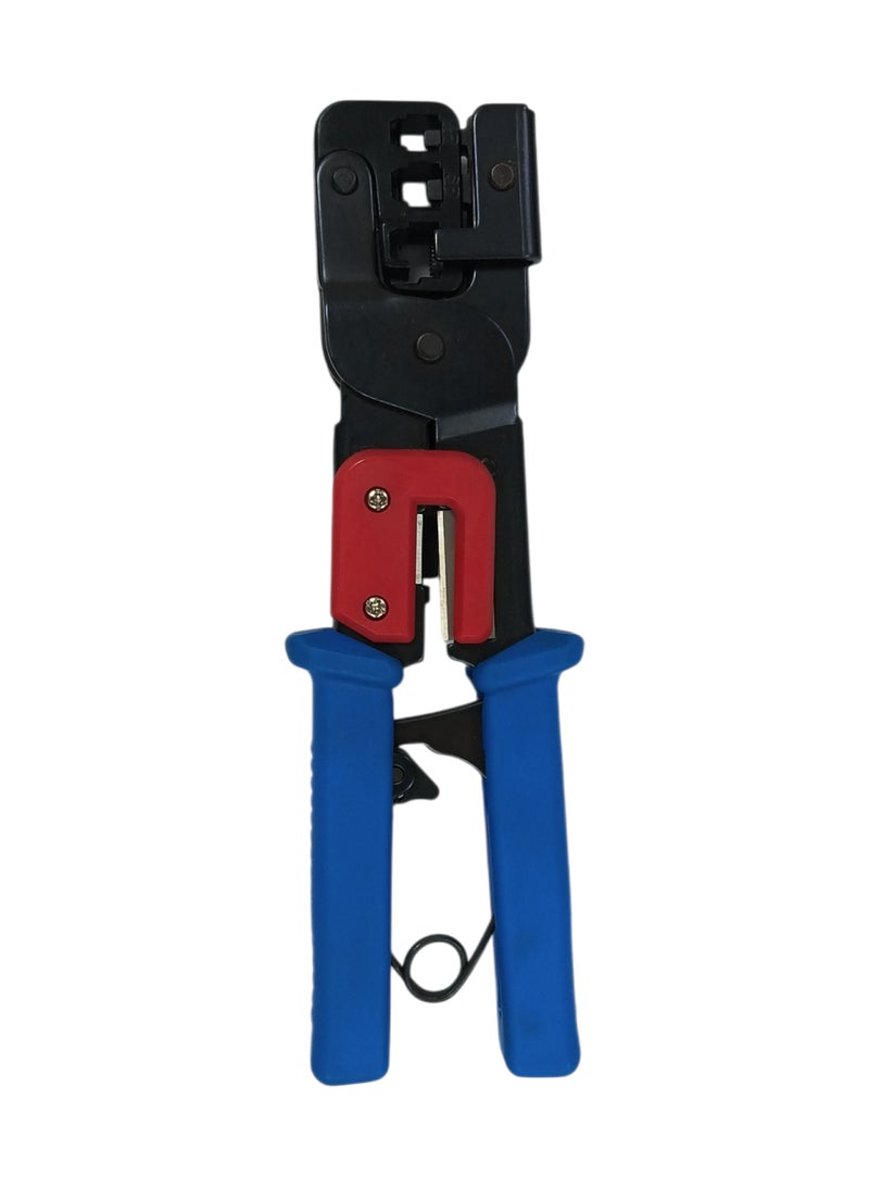 هاي-تيك أداة كبس – تشتغل على رؤوس 4P و 6P و 8P للكيابل الموديولار. مناسبة للإنترنت والتلفون ورؤوس RJ11 و RJ45. قوية، دقيقة، ومقبضها مريح ضد الانزلاق. - Image 1