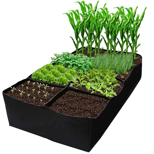 CJGQ Fabric Raised Garden Bed 6x3x1ft Garden Grow Bed Bags for Growing Herbs, Flowers and Vegetables 128 Gallon - Image 1