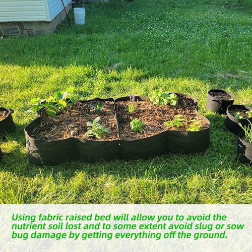 CJGQ Fabric Raised Garden Bed 6x3x1ft Garden Grow Bed Bags for Growing Herbs, Flowers and Vegetables 128 Gallon - Image 5