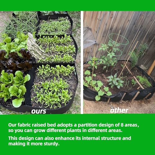 CJGQ Fabric Raised Garden Bed 6x3x1ft Garden Grow Bed Bags for Growing Herbs, Flowers and Vegetables 128 Gallon - Image 3