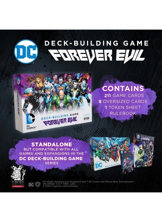 كريبتوزوك إنترتينمنت DC Deck-Building Game: Forever Evil - من ™الجيد أن تكون سيئا - العب بشخصية أشرار DC Universe Harley Quinn و Deathstroke و Black Adam - من 2 إلى 5 لاعبين - الأعمار 15+ - Image 5